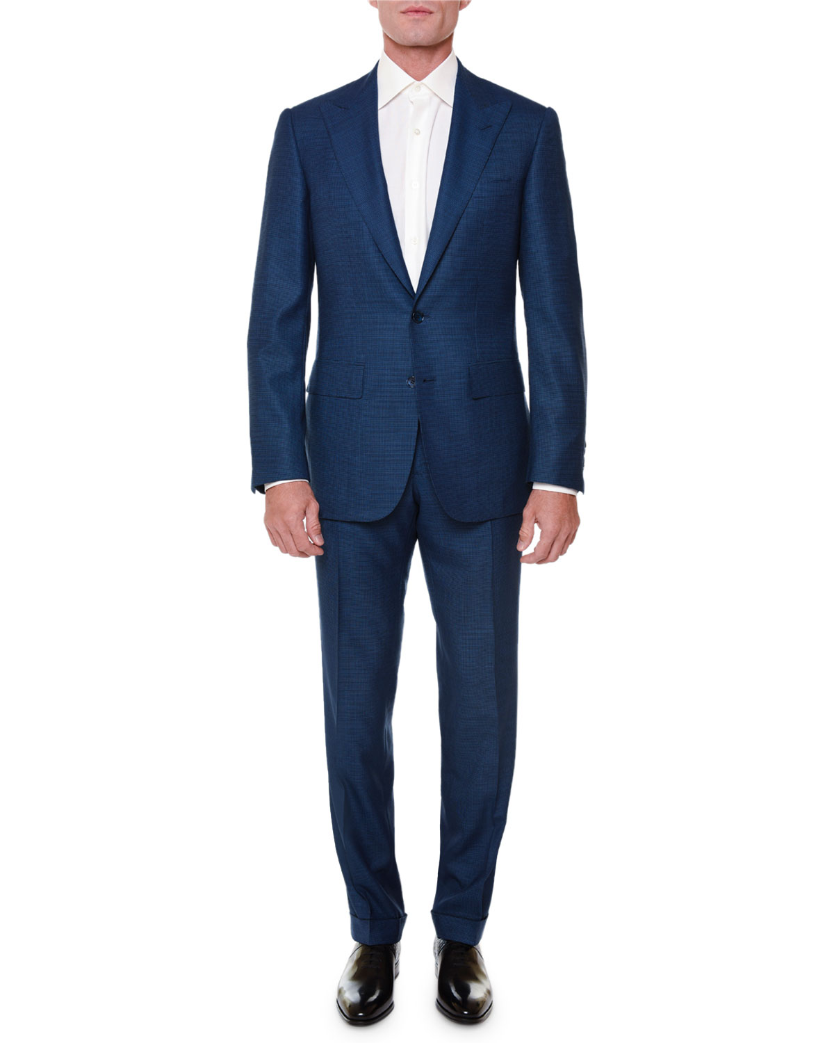 Title: Embracing the Elegance of Navy Blue Suits Paired with Woven Ties