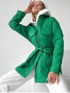 The beauty of a light green down jacket