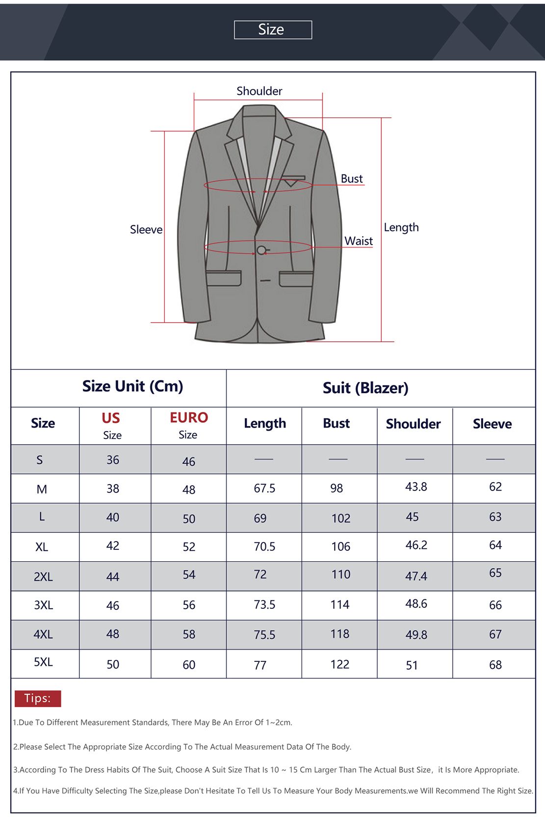 Title: Understanding the Standard Sizes for Suit Jackets