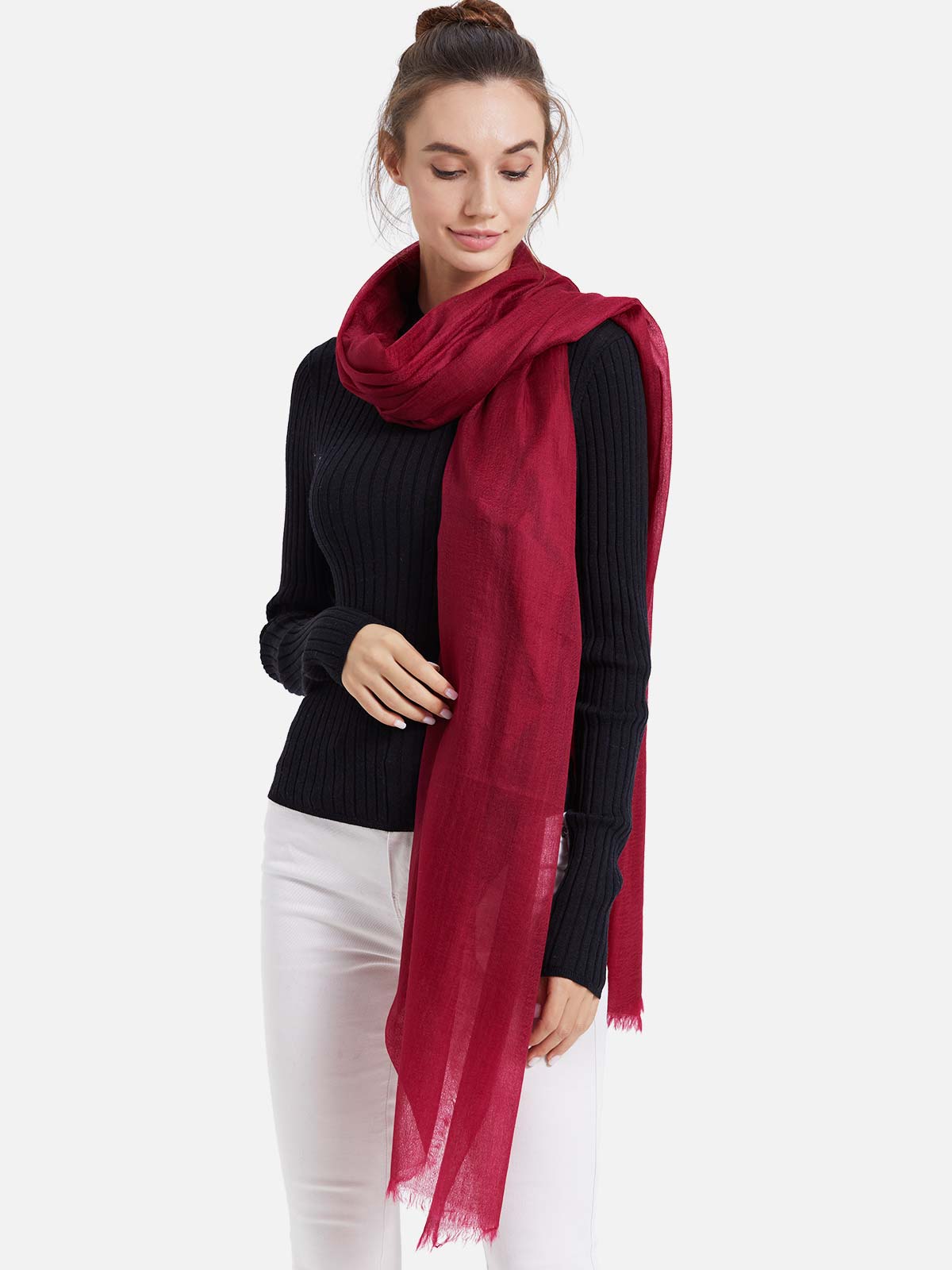 The Allure of the Red Cashmere Scarf