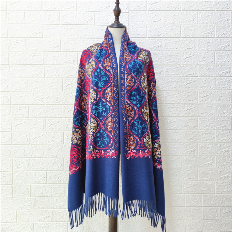 The Colorful Scarf to Match Your Tibetan Blue Coat