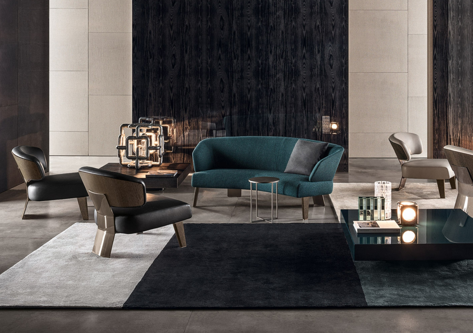 A Serene Sojourn: The Embodiment of Elegance in a Black Leather Sofa