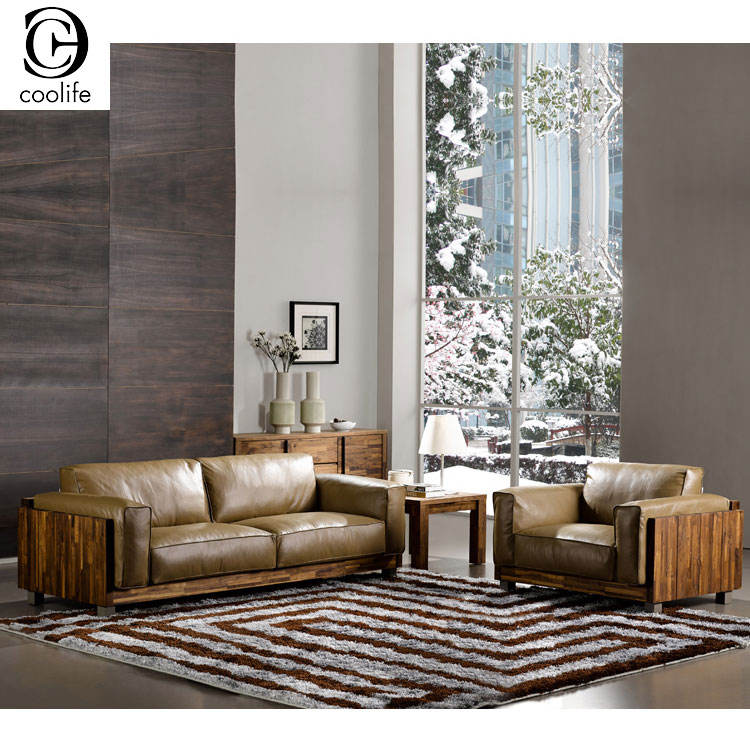 Title: The Enchanting allure of Solid Wood Leather Sofas