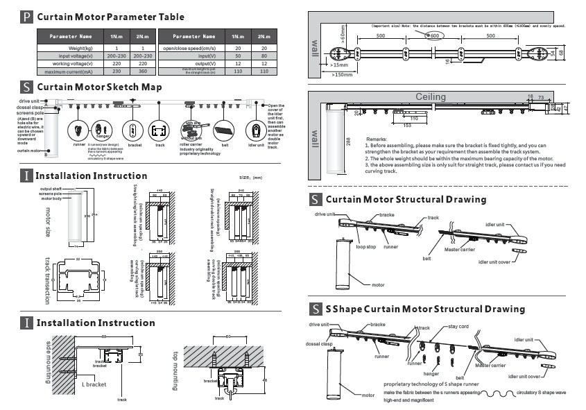 Title: Curtain Rail Installation Guide with Illustrations