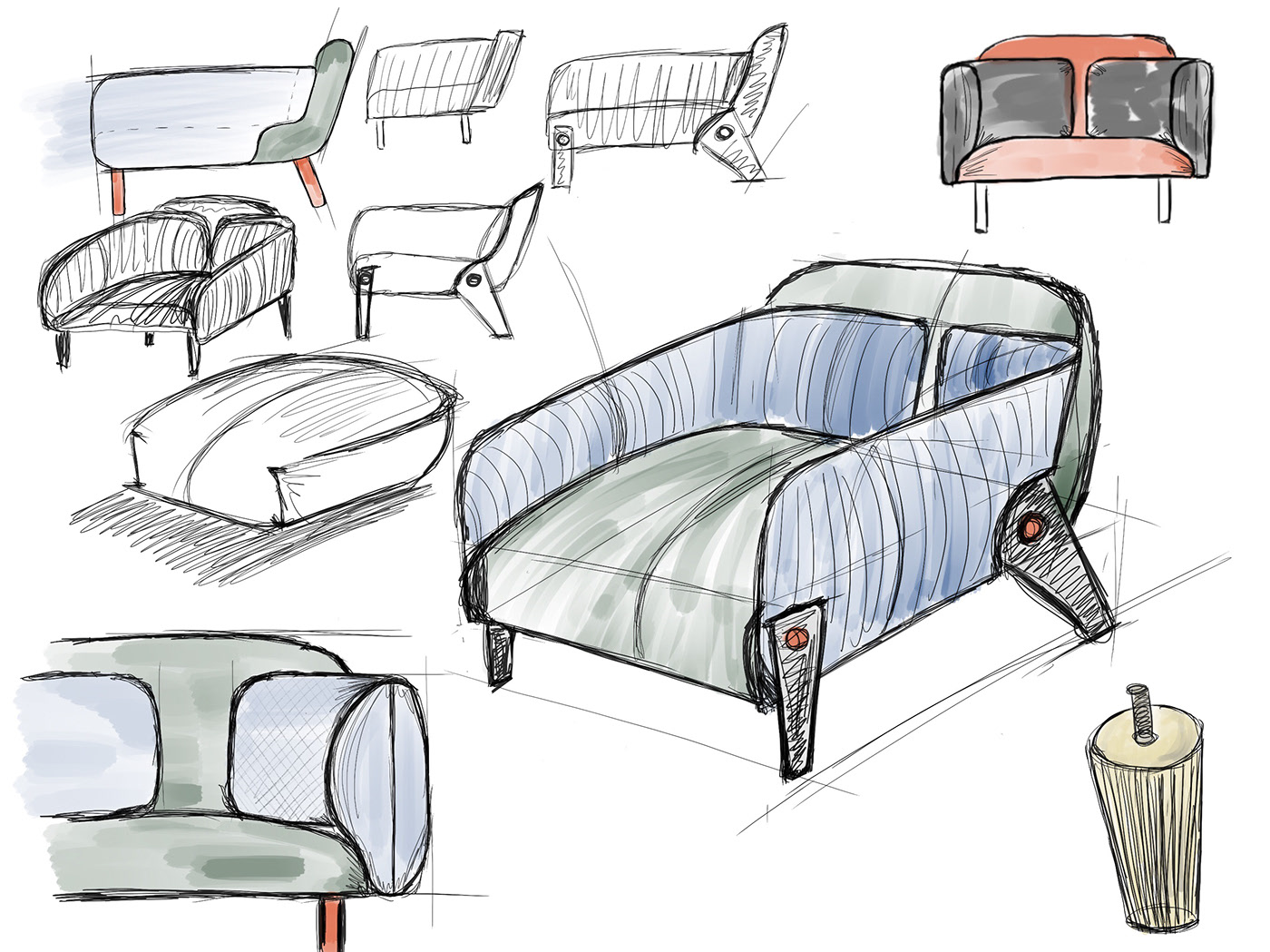 Title: Embracing the Art of Hand-Sketched Sofas: An Exploration of the Intricate Process