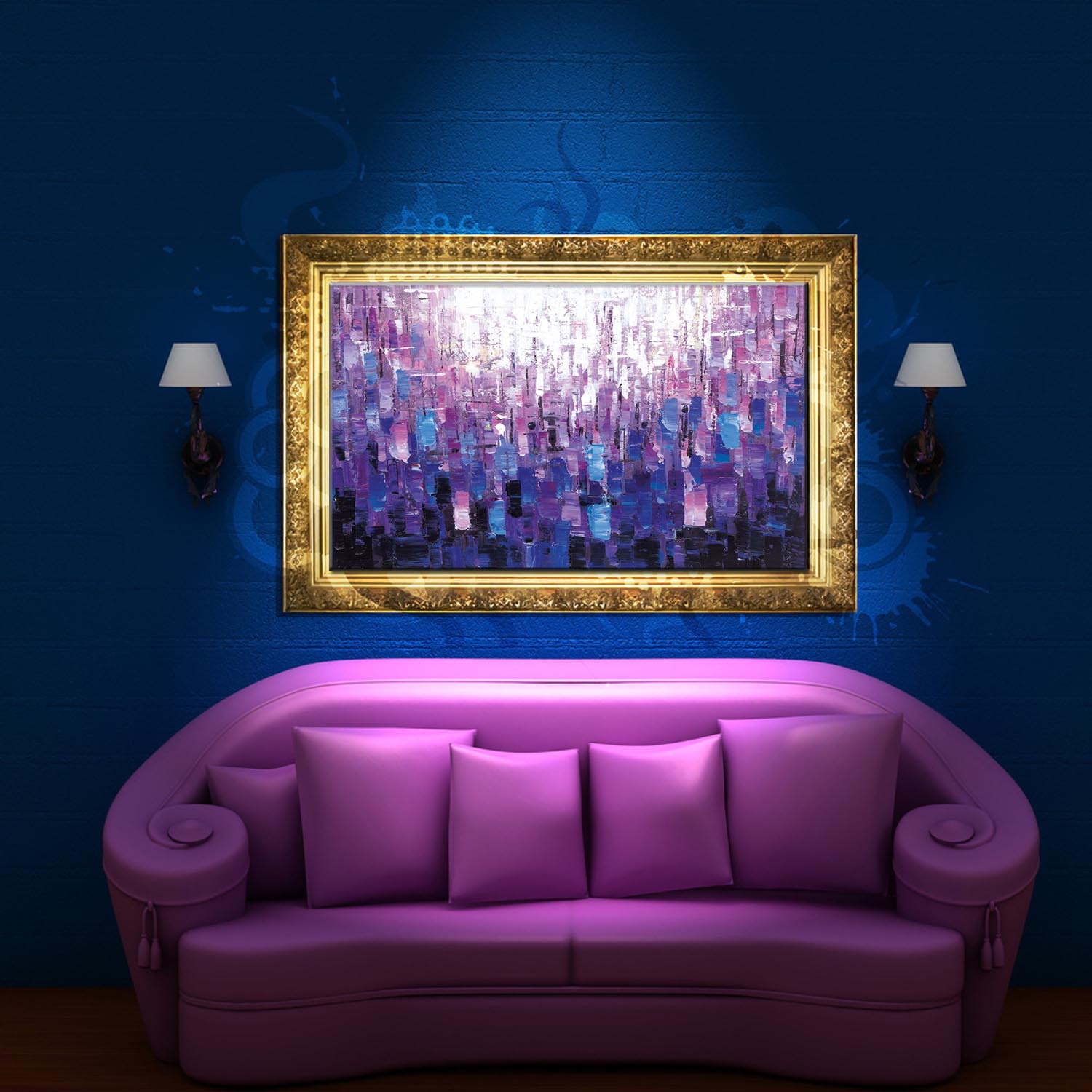 Title: The Perfect Height for a Sofa Background Painting