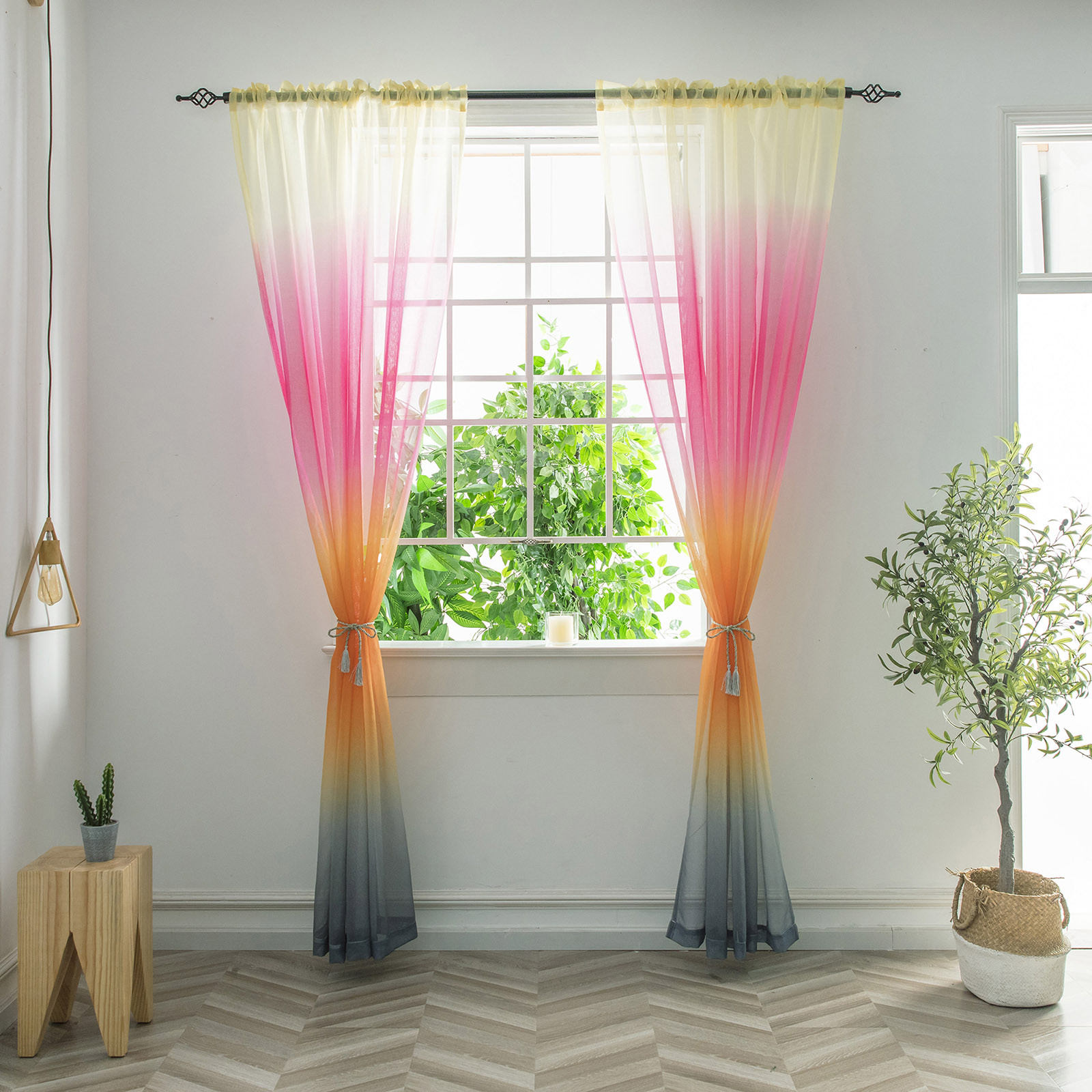 Title: Colorful Curtains to Match Your Gray Sofa