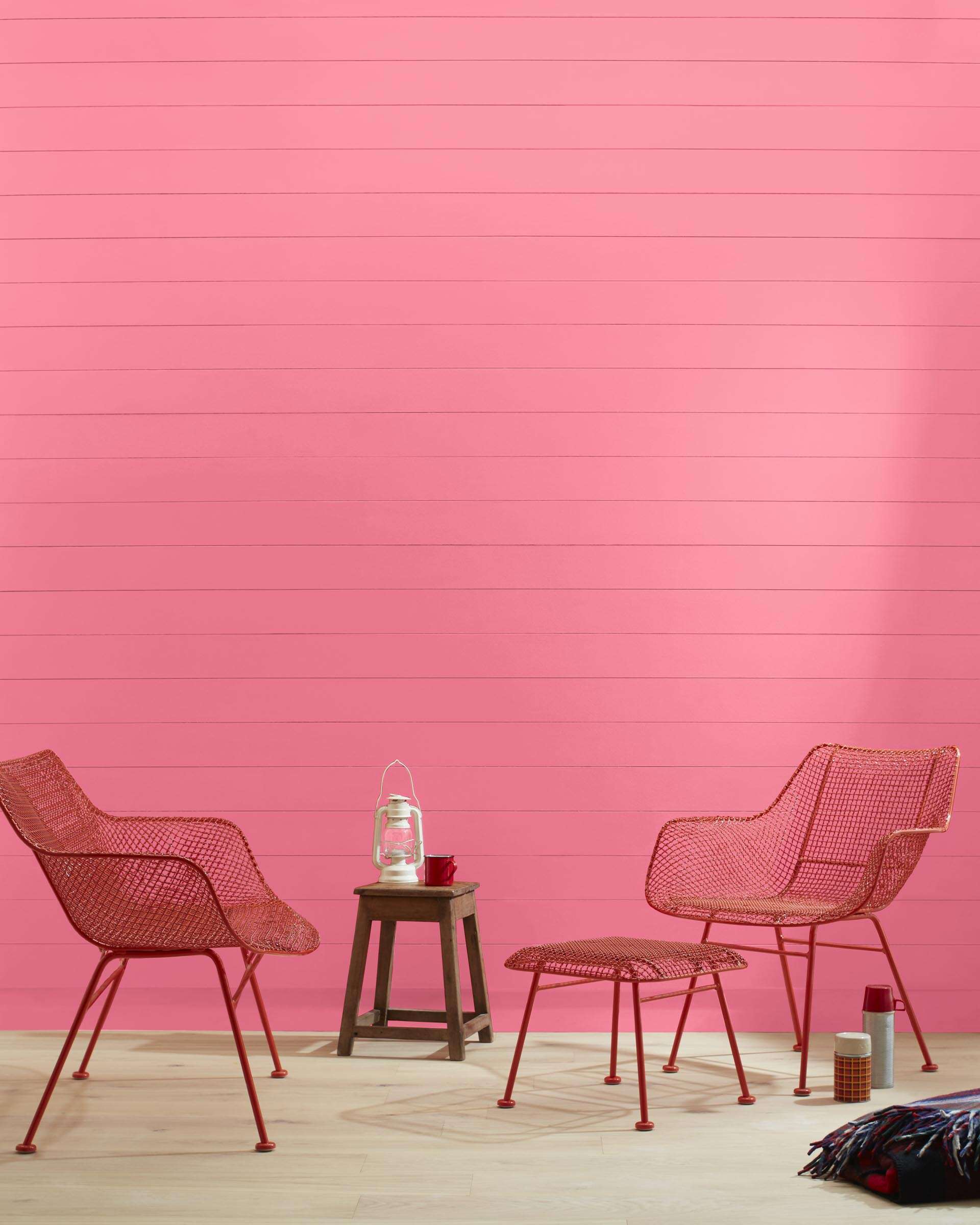 The Combination of Pink Walls and Curtains of Different Colors