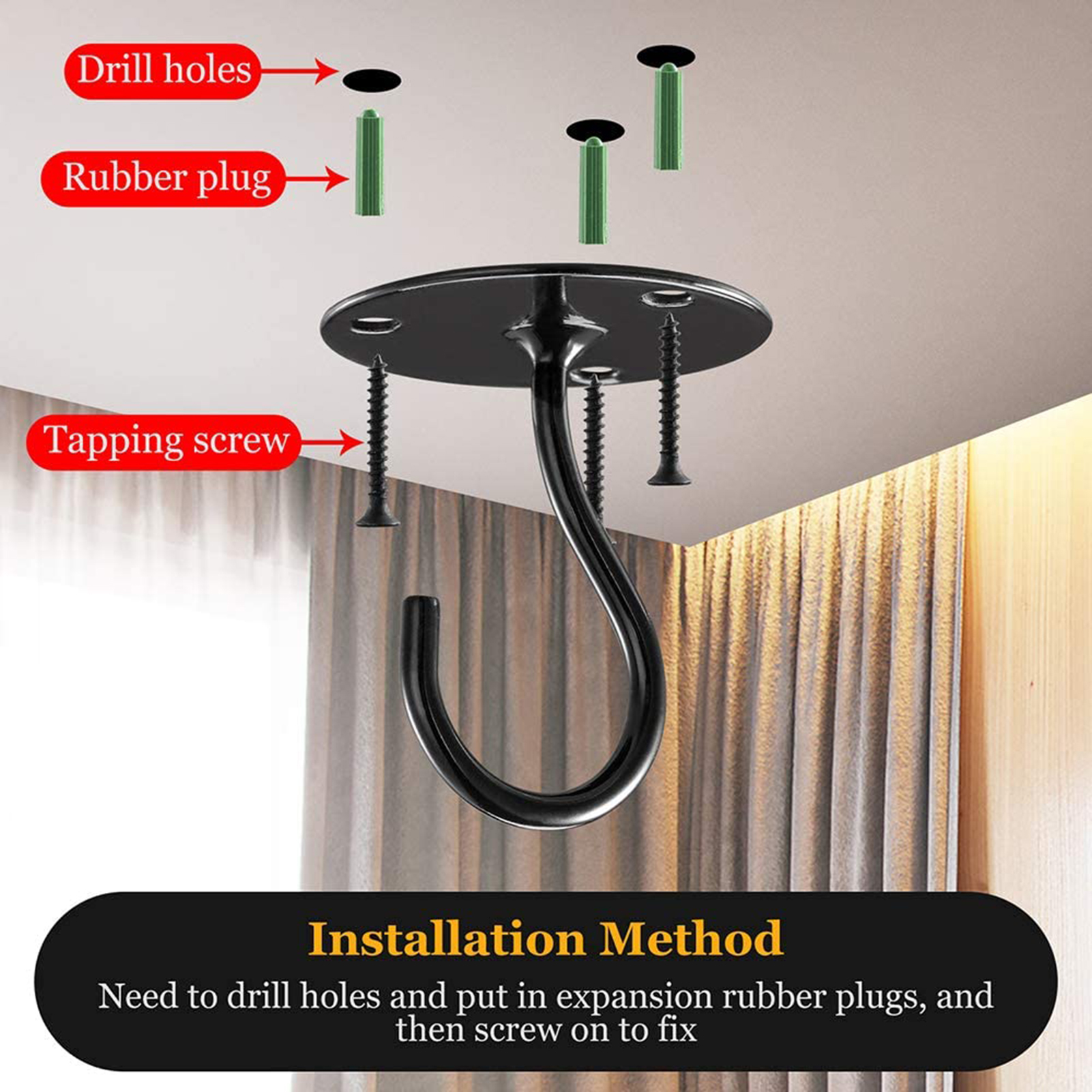 Title: How to Install a Four-Claw Curtain Hook