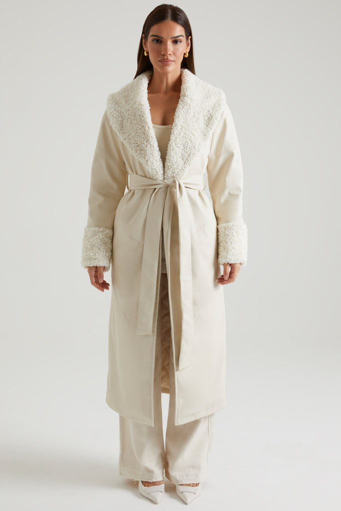 Title: The Elegance of a White Cashmere Coat