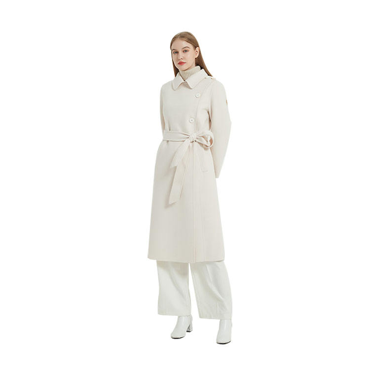 Title: The Elegance of a White Cashmere Coat