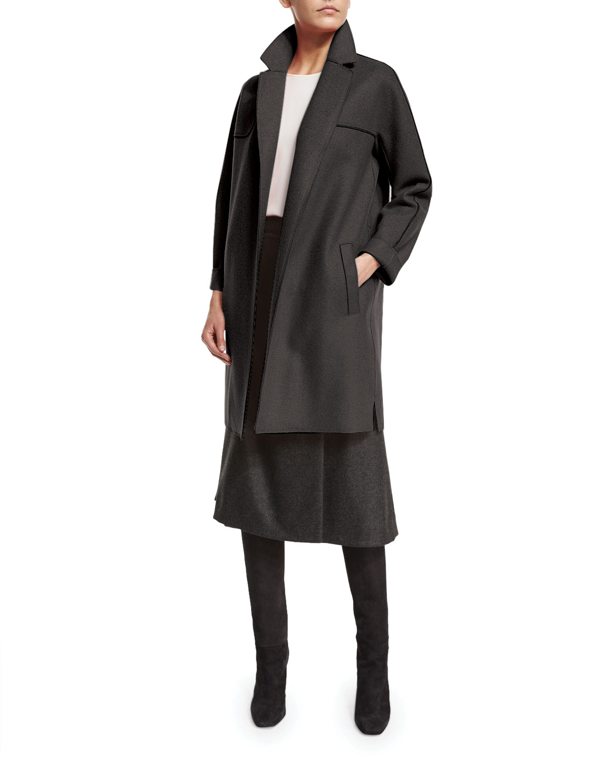 The Elegance of a Gray Cashmere Coat