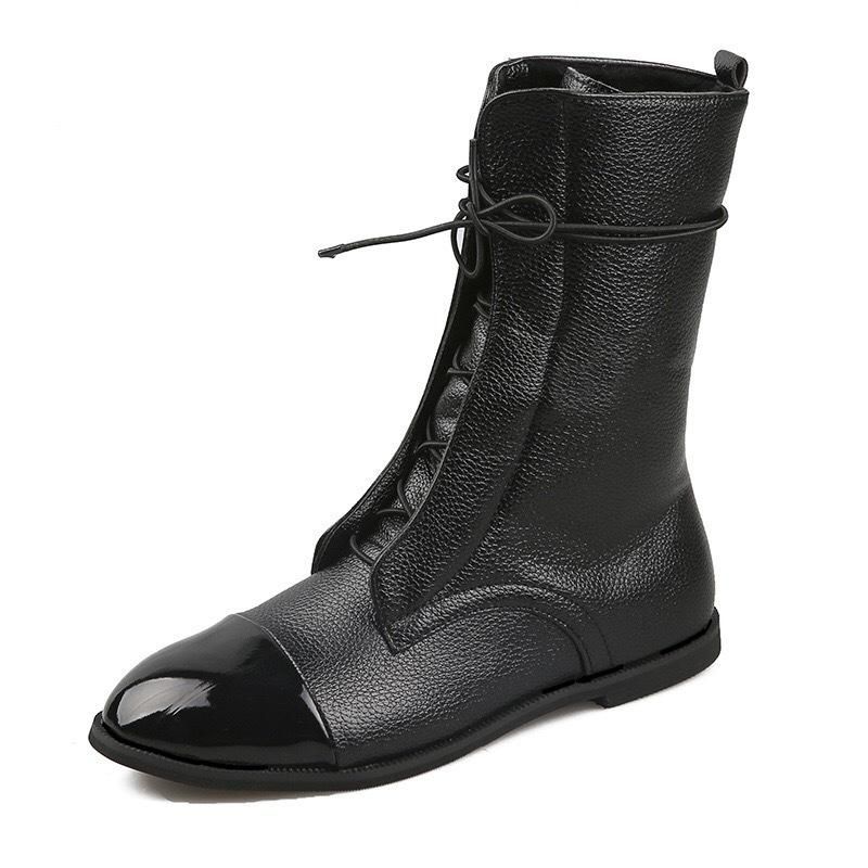 Title: Stylish Womens Leather Mid-Calf Boots